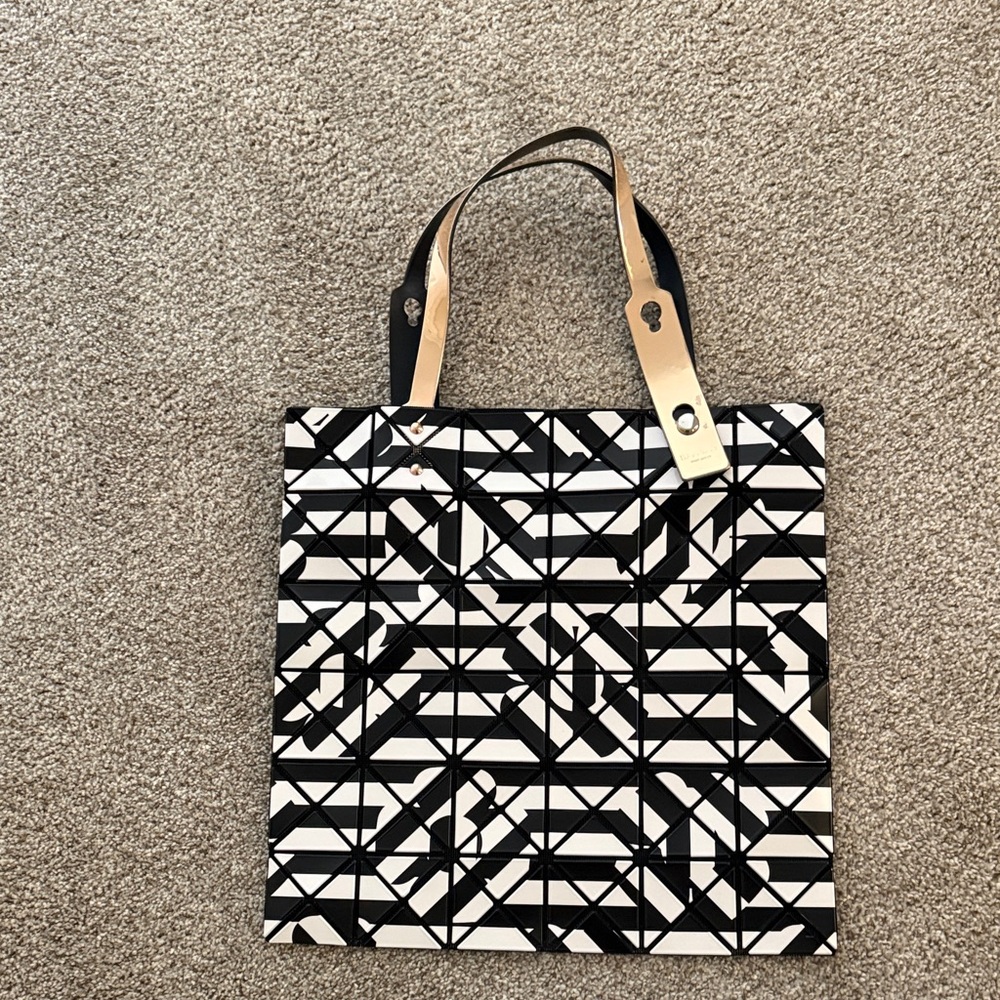 Issey Miyake Black and White Geometric Tote